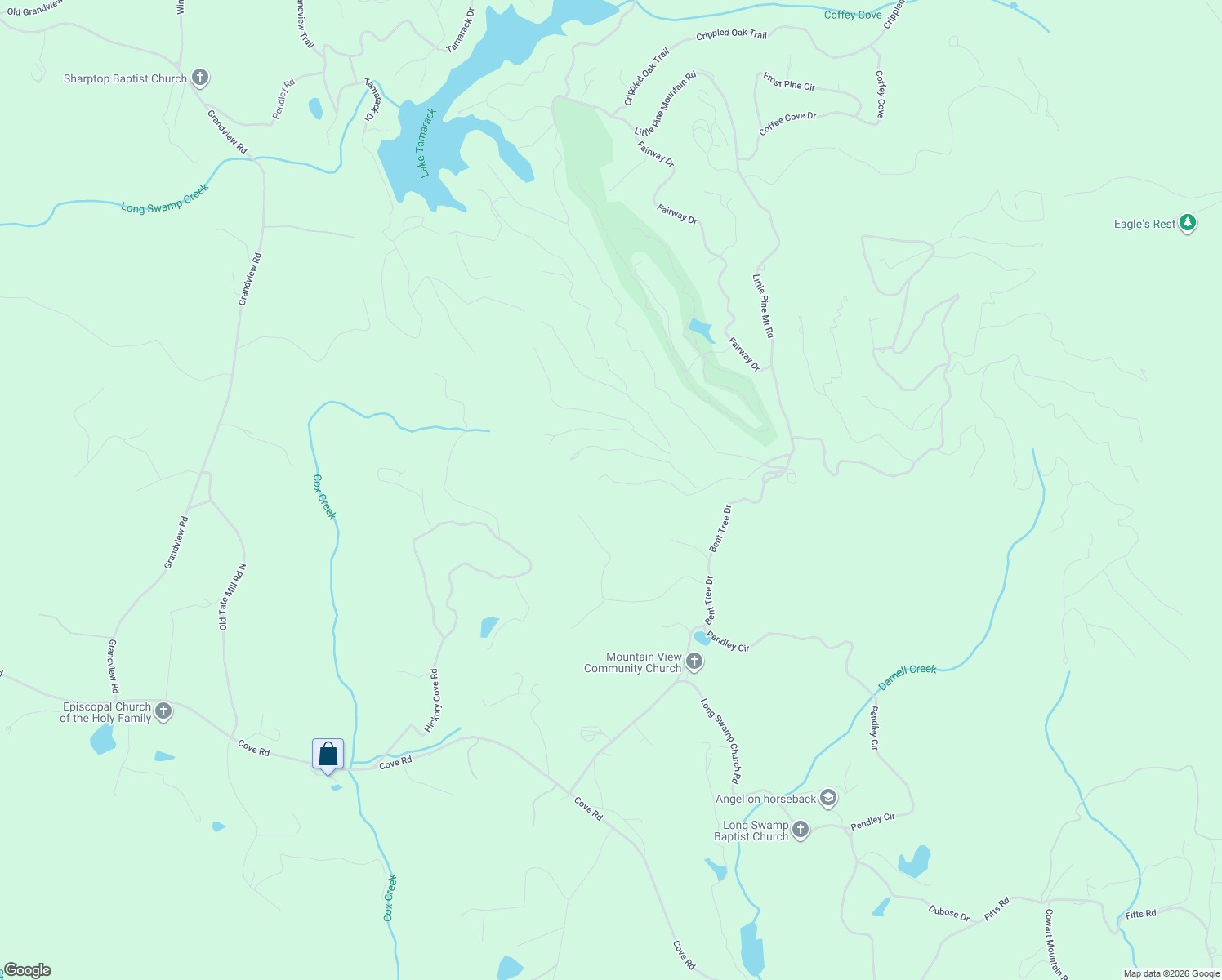 map of restaurants, bars, coffee shops, grocery stores, and more near 254 Oak Ridge Trail in Big Canoe