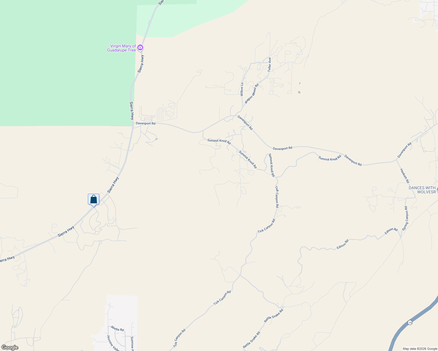 map of restaurants, bars, coffee shops, grocery stores, and more near 31800 Diamond View Lane in Agua Dulce