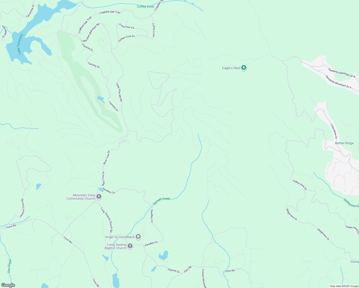 map of restaurants, bars, coffee shops, grocery stores, and more near 380 Moonshine Bend in Jasper