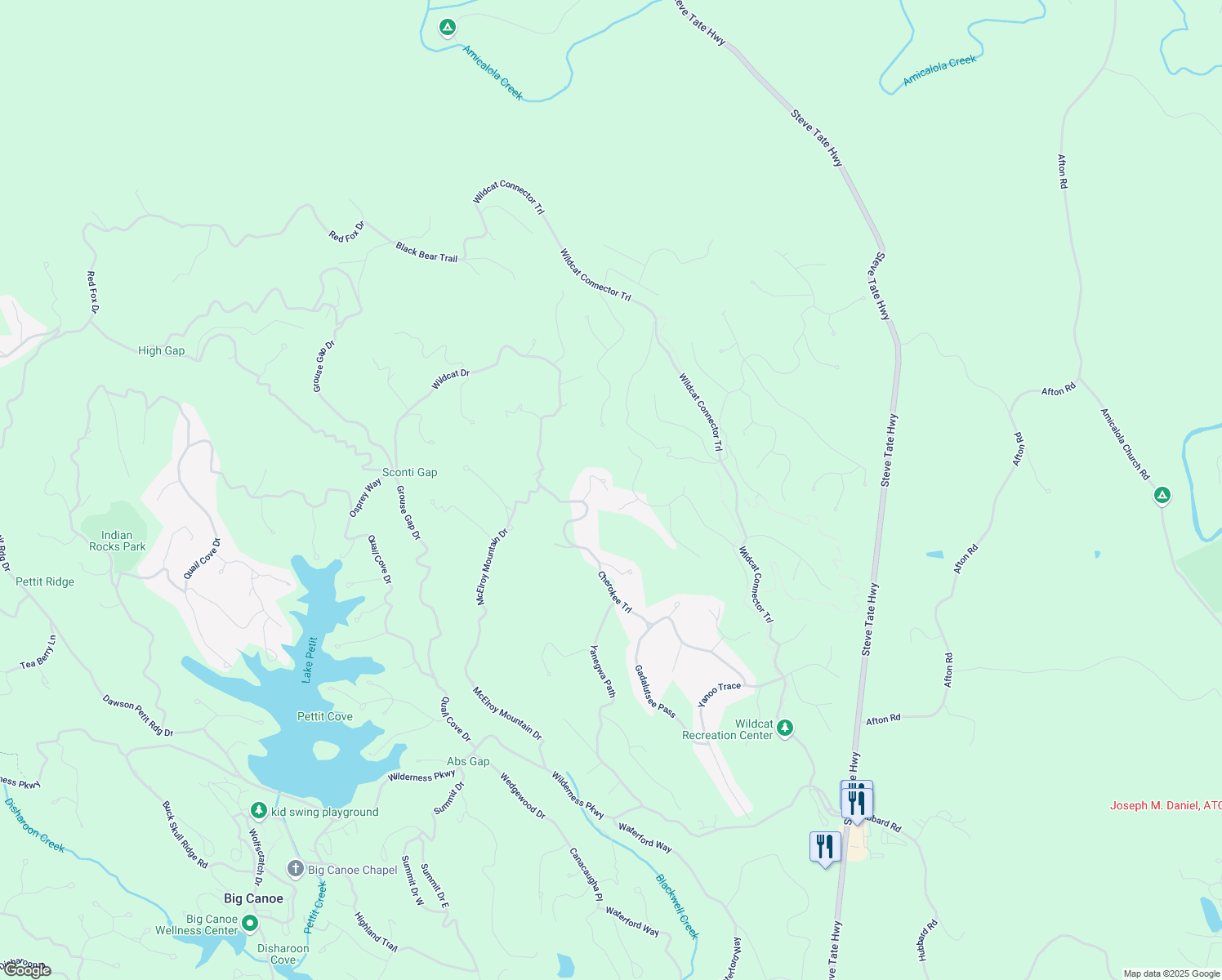 map of restaurants, bars, coffee shops, grocery stores, and more near 132 Ahaluna Place in Jasper