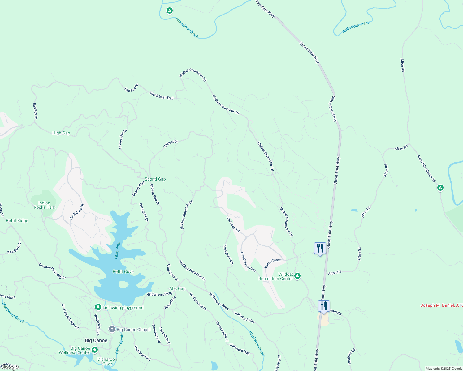 map of restaurants, bars, coffee shops, grocery stores, and more near 132 Ahaluna Place in Jasper