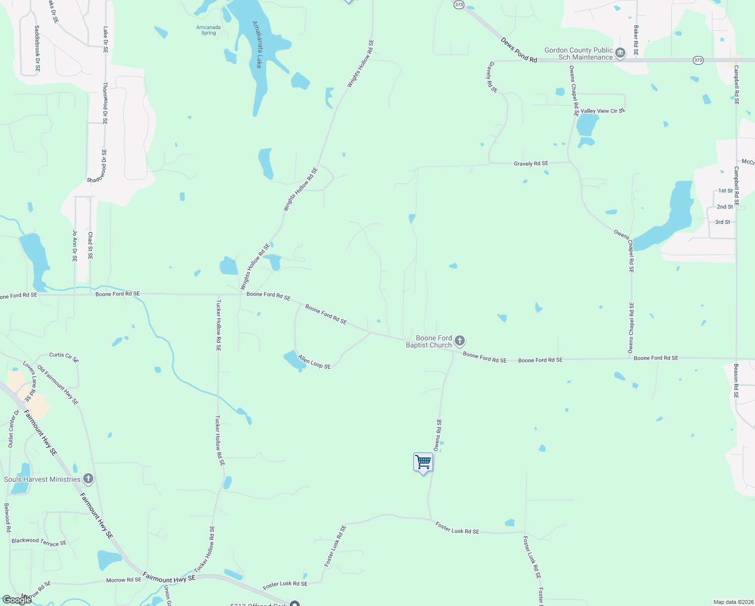 map of restaurants, bars, coffee shops, grocery stores, and more near 170 Orchard Way SE in Calhoun