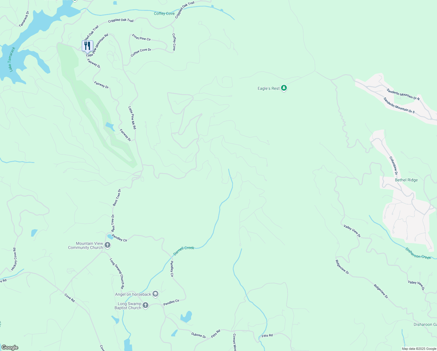 map of restaurants, bars, coffee shops, grocery stores, and more near Oglethorpe Mount Road in Pickens County