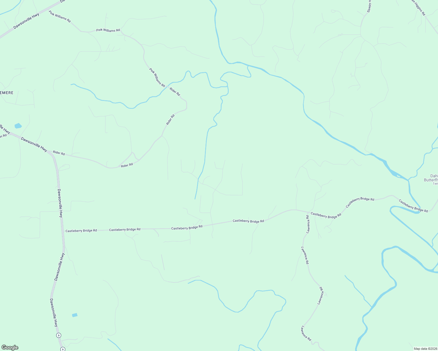 map of restaurants, bars, coffee shops, grocery stores, and more near 437 Morgan Lane in Dawsonville