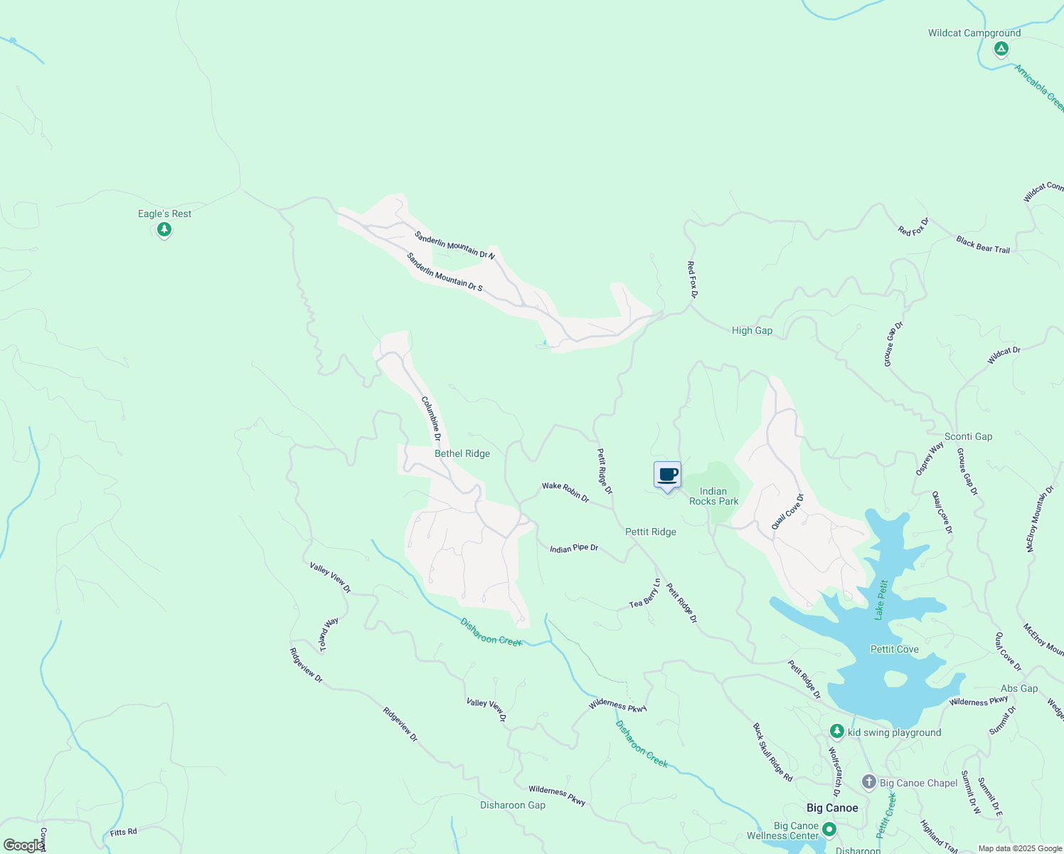 map of restaurants, bars, coffee shops, grocery stores, and more near 22 Windflower Drive in Jasper