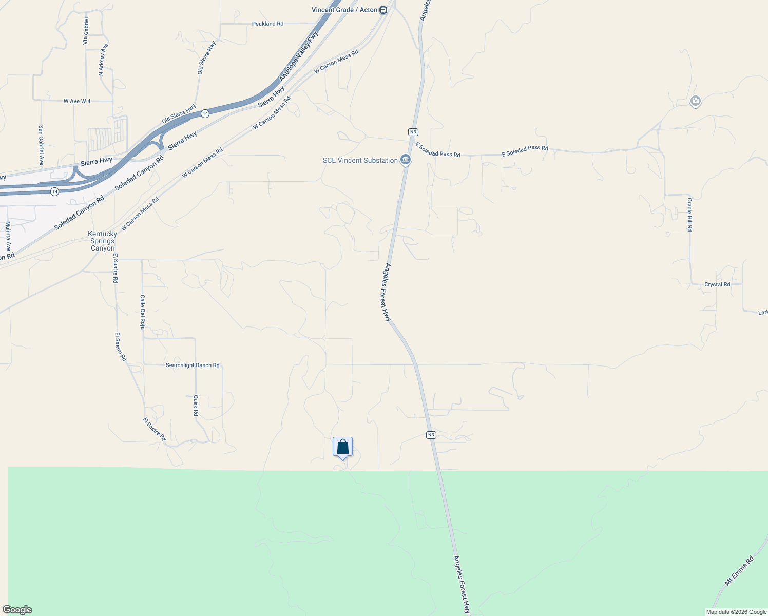 map of restaurants, bars, coffee shops, grocery stores, and more near 33228 Angeles Forest Highway in Palmdale
