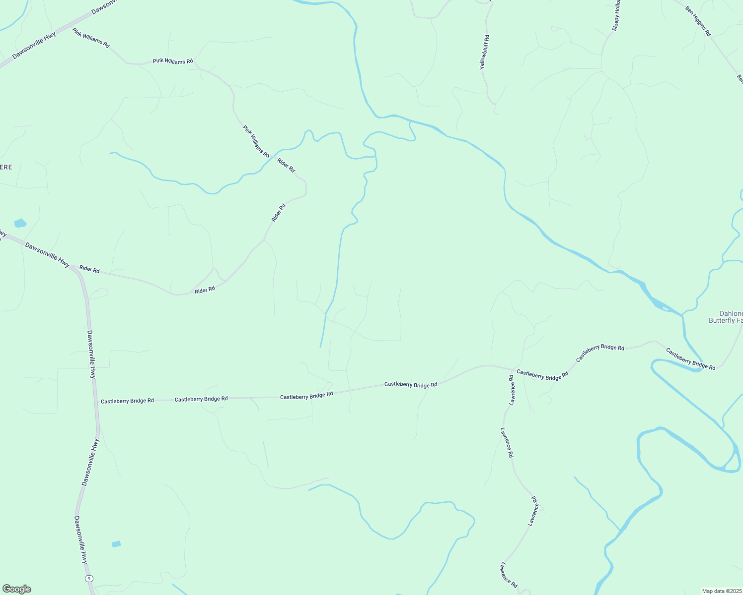 map of restaurants, bars, coffee shops, grocery stores, and more near 498 Morgan Lane in Dawsonville