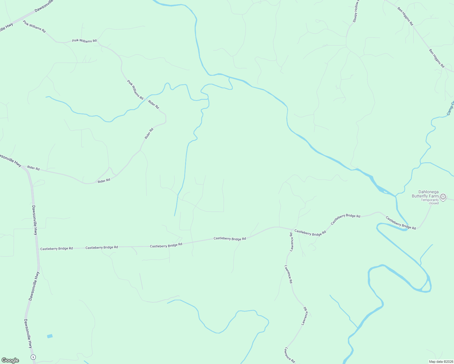 map of restaurants, bars, coffee shops, grocery stores, and more near 442 Dartmore Lane in Dawsonville