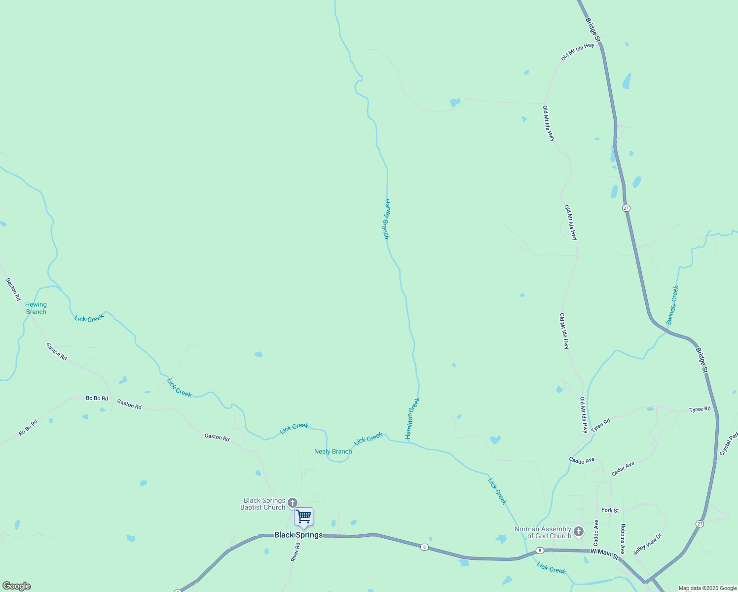map of restaurants, bars, coffee shops, grocery stores, and more near in Black Springs
