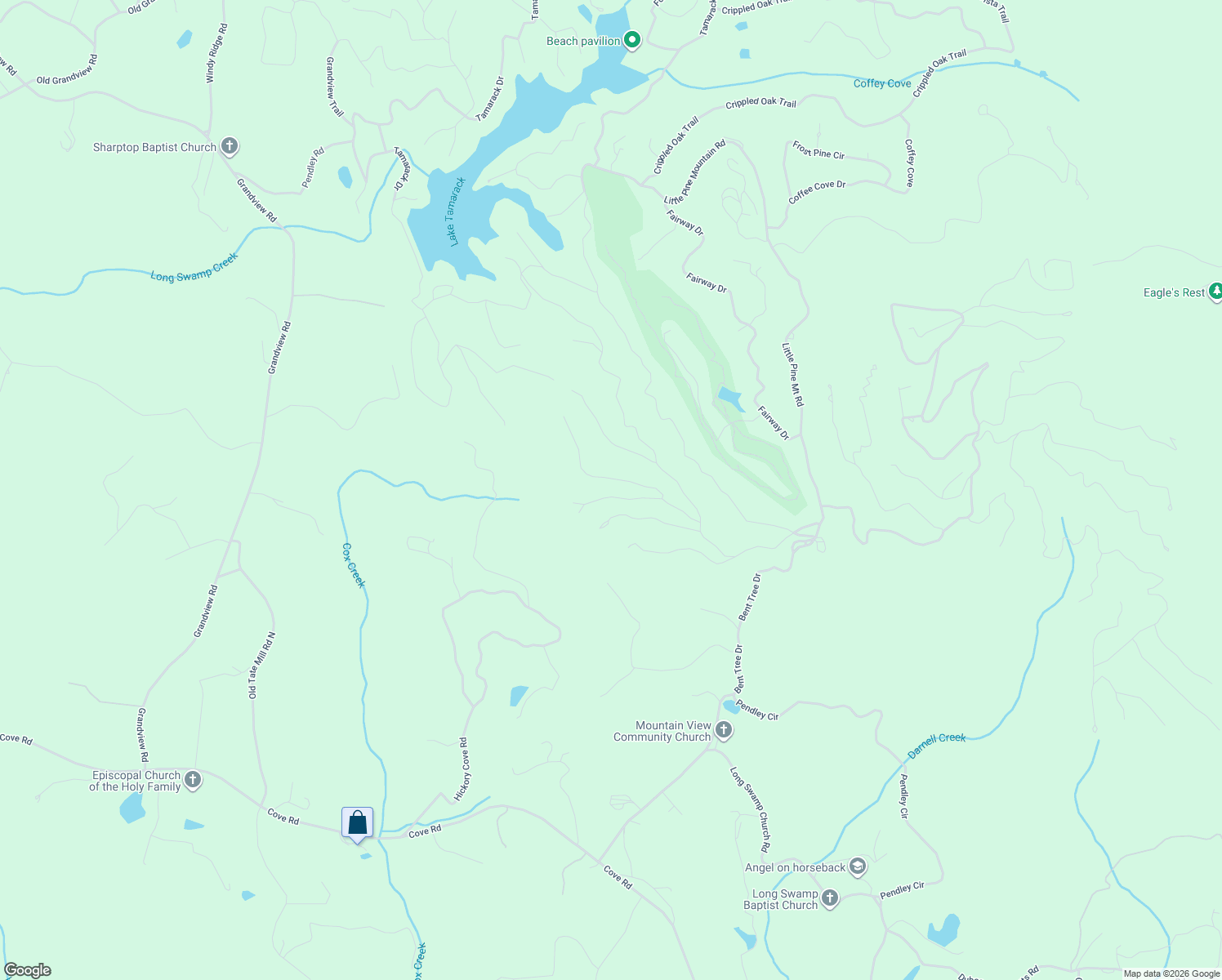 map of restaurants, bars, coffee shops, grocery stores, and more near 256 Starcross Lane in Big Canoe