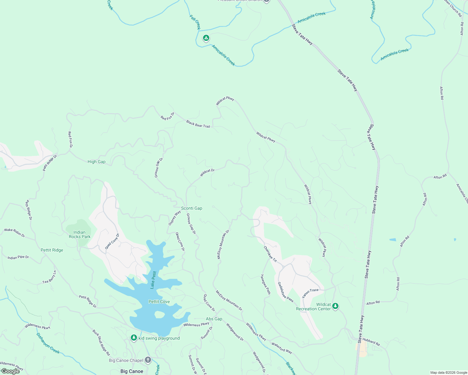 map of restaurants, bars, coffee shops, grocery stores, and more near 2207 Sassafras Ridge in Dawsonville