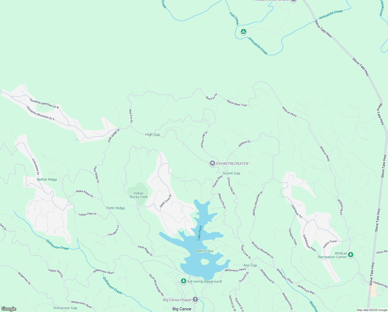 map of restaurants, bars, coffee shops, grocery stores, and more near 3110 Falcon Heights Lane in Big Canoe