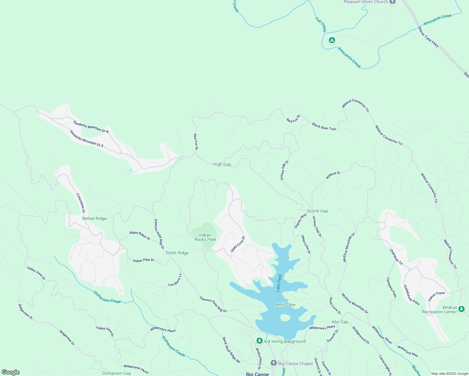 map of restaurants, bars, coffee shops, grocery stores, and more near 1121 Woodland Trace in Dawsonville