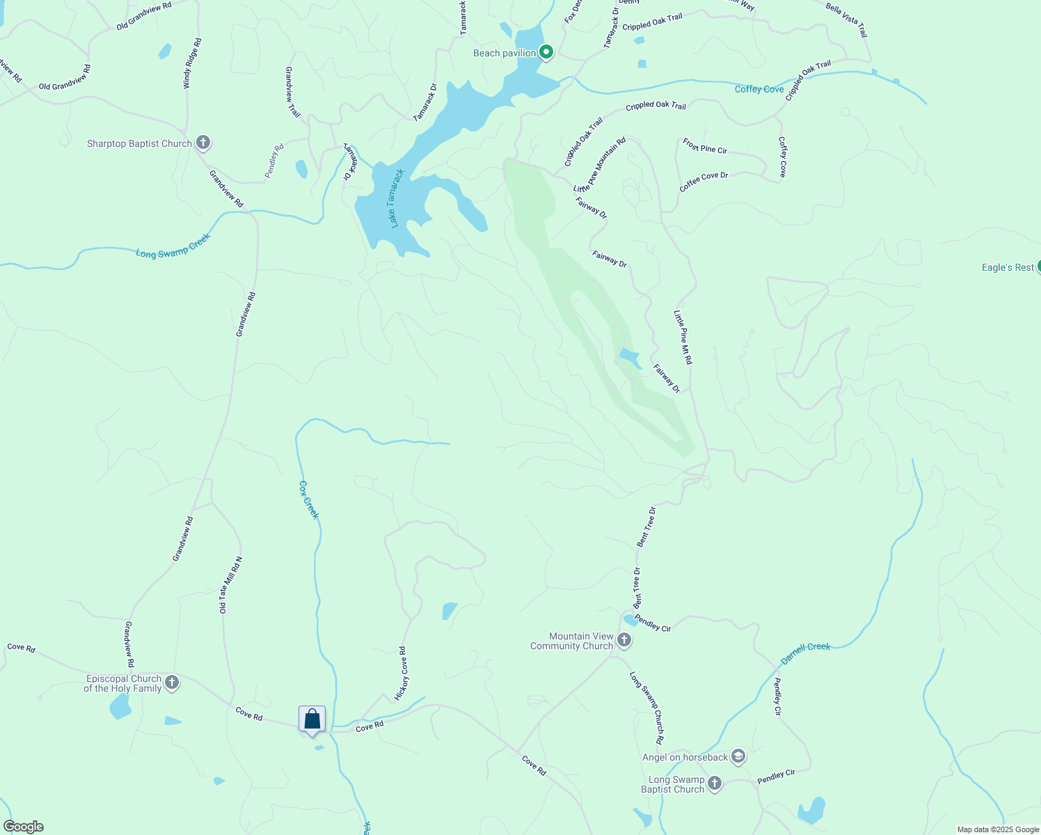 map of restaurants, bars, coffee shops, grocery stores, and more near 354 Starcross Lane in Jasper