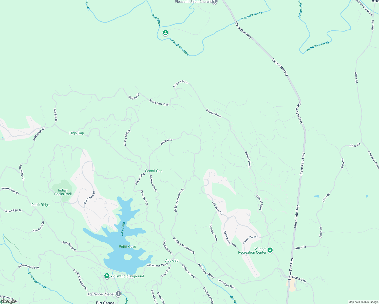 map of restaurants, bars, coffee shops, grocery stores, and more near 2207 Sassafras Ridge in Dawsonville