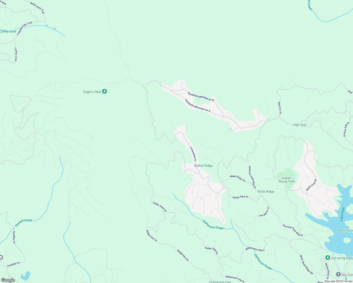 map of restaurants, bars, coffee shops, grocery stores, and more near Deer Run Ridge in Dawson County