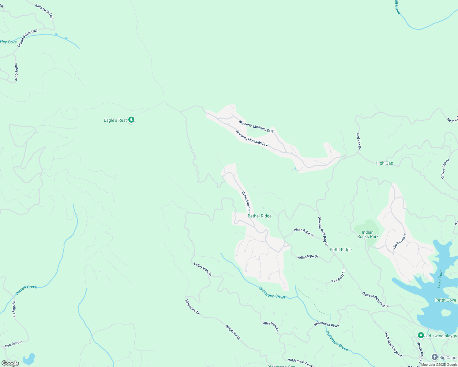 map of restaurants, bars, coffee shops, grocery stores, and more near 61 Deer Run Ridge in Jasper
