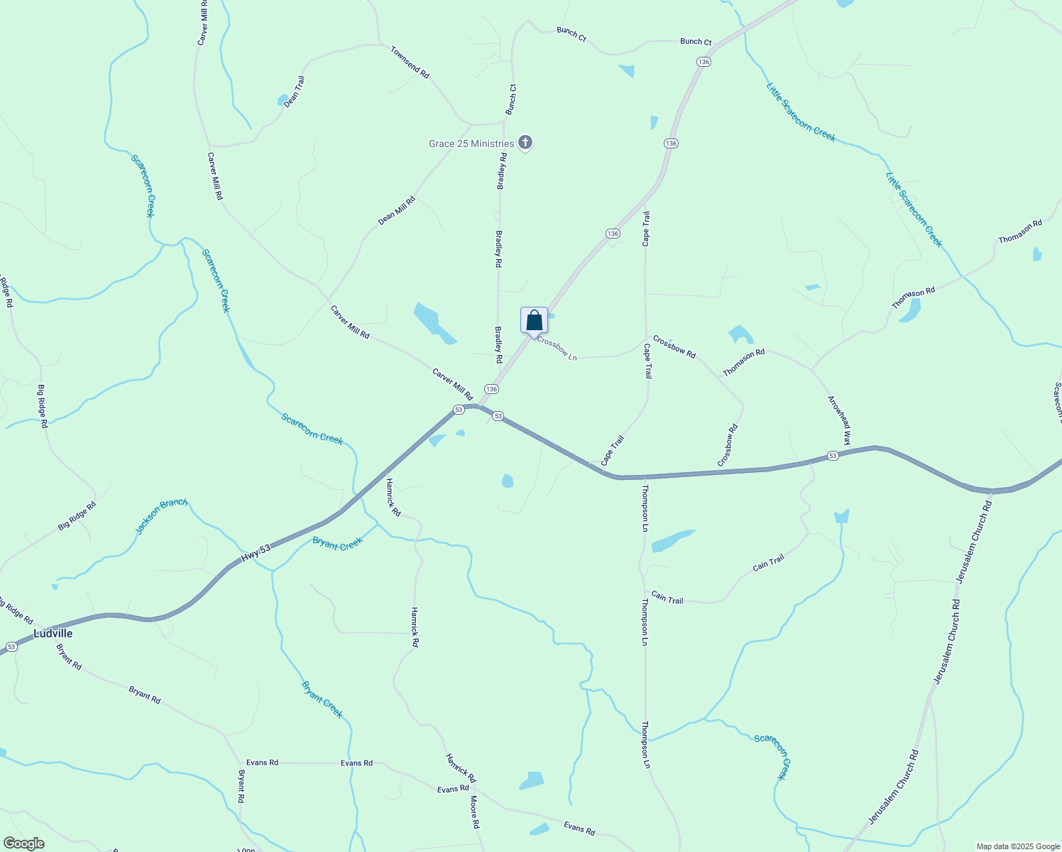 map of restaurants, bars, coffee shops, grocery stores, and more near 9050 Highway 53 in Big Canoe