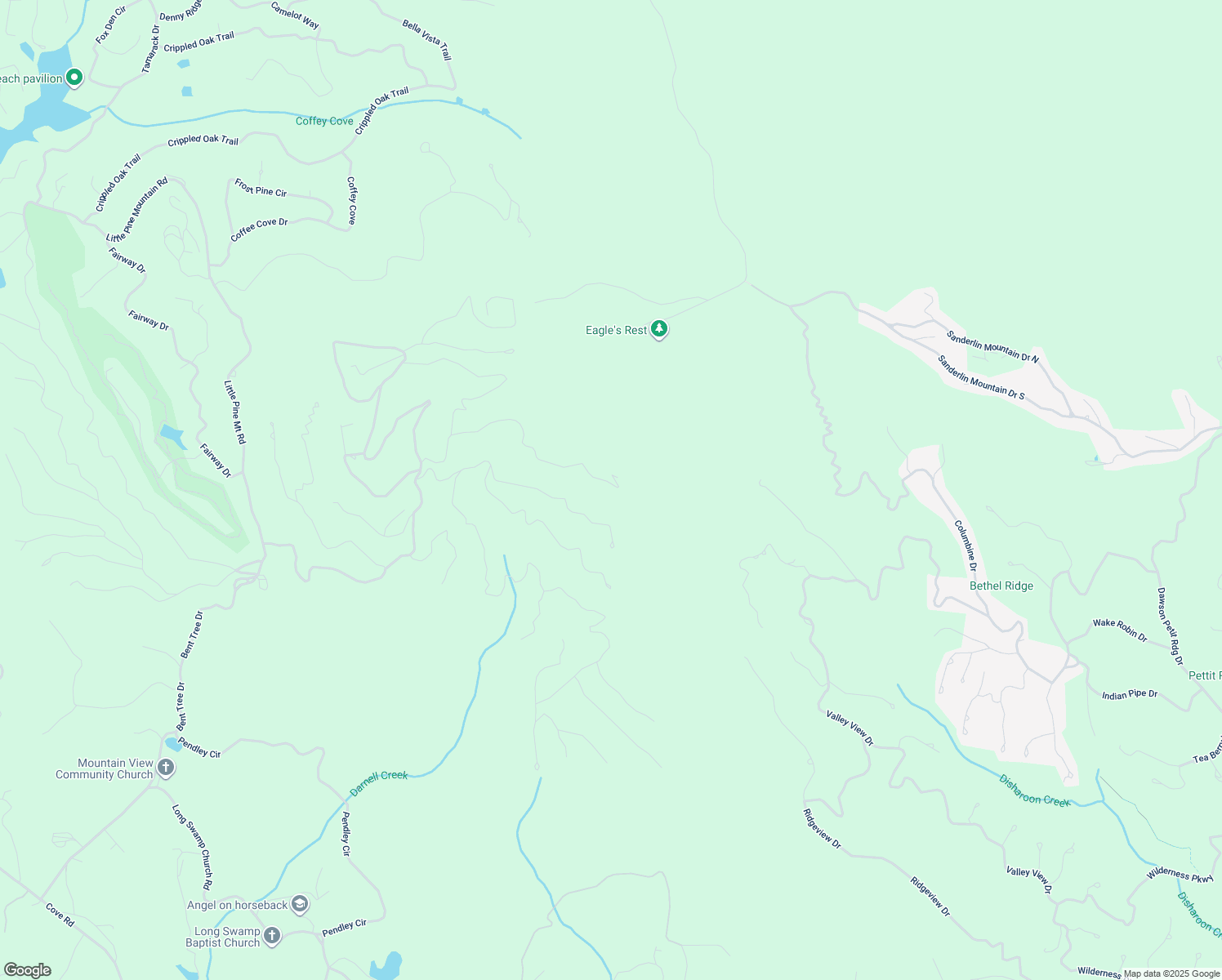 map of restaurants, bars, coffee shops, grocery stores, and more near 360 Cutthroat Ridge Road in Jasper