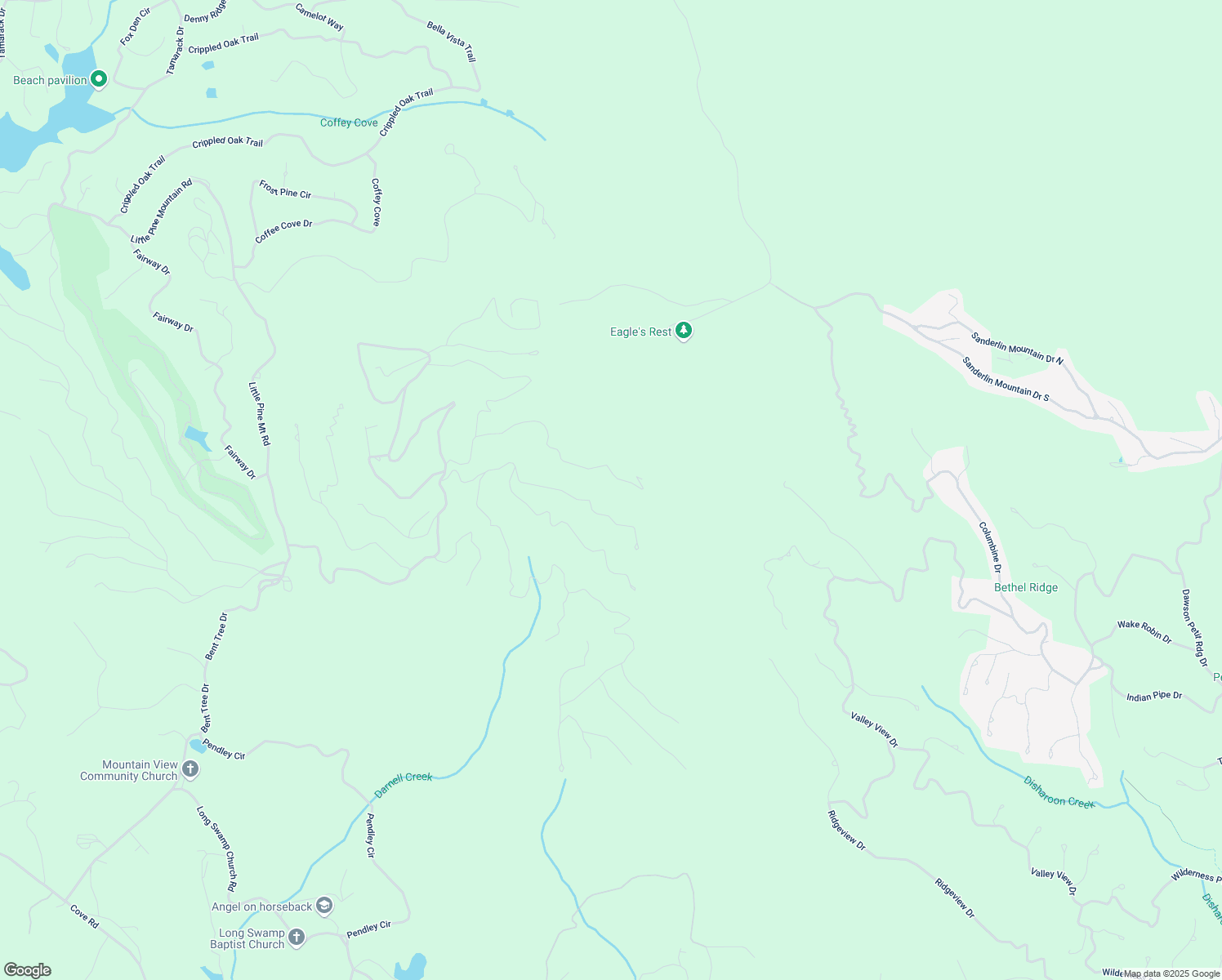 map of restaurants, bars, coffee shops, grocery stores, and more near 572 Cutthroat Ridge Road in Jasper