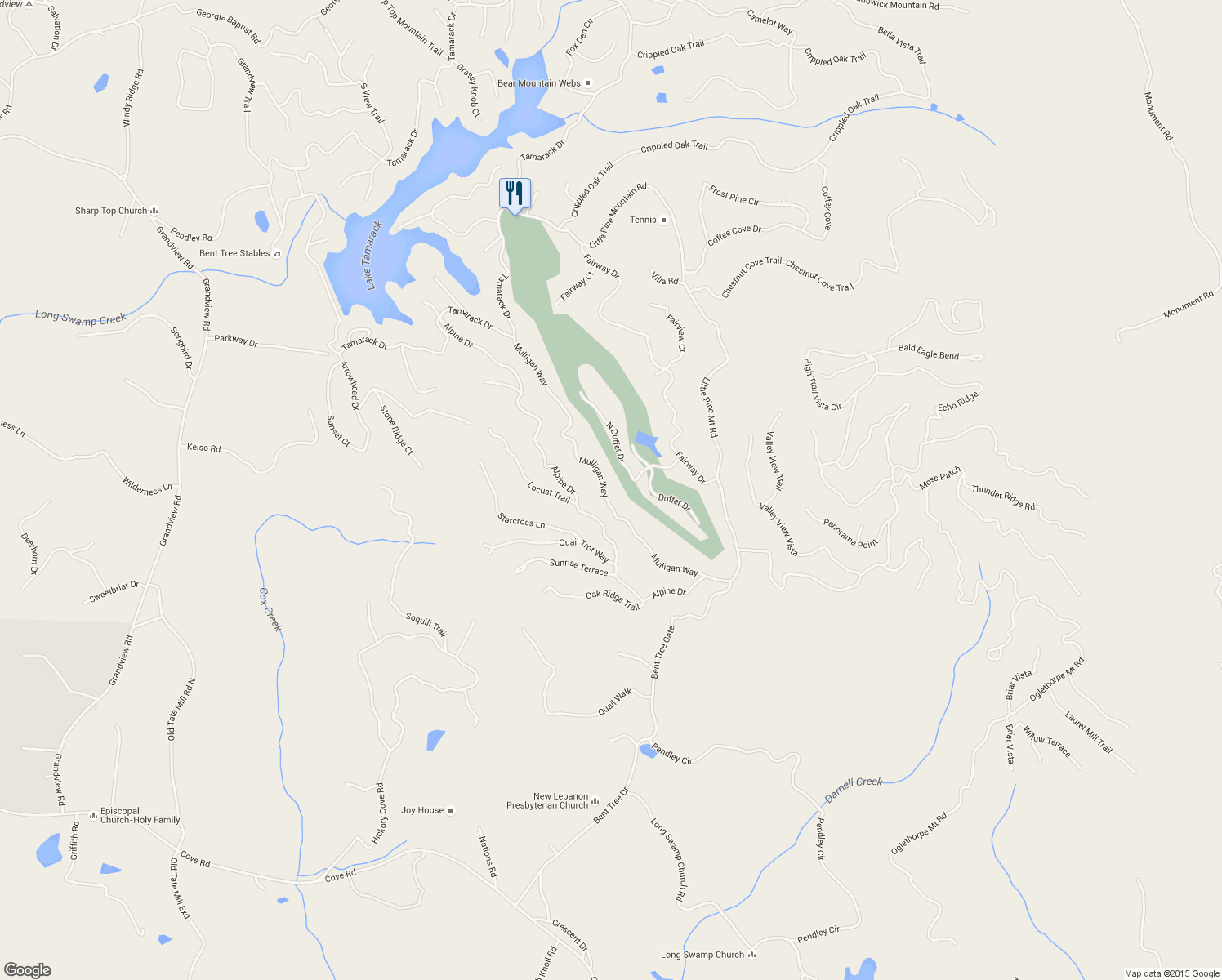 map of restaurants, bars, coffee shops, grocery stores, and more near 414 Mulligan Way in Jasper