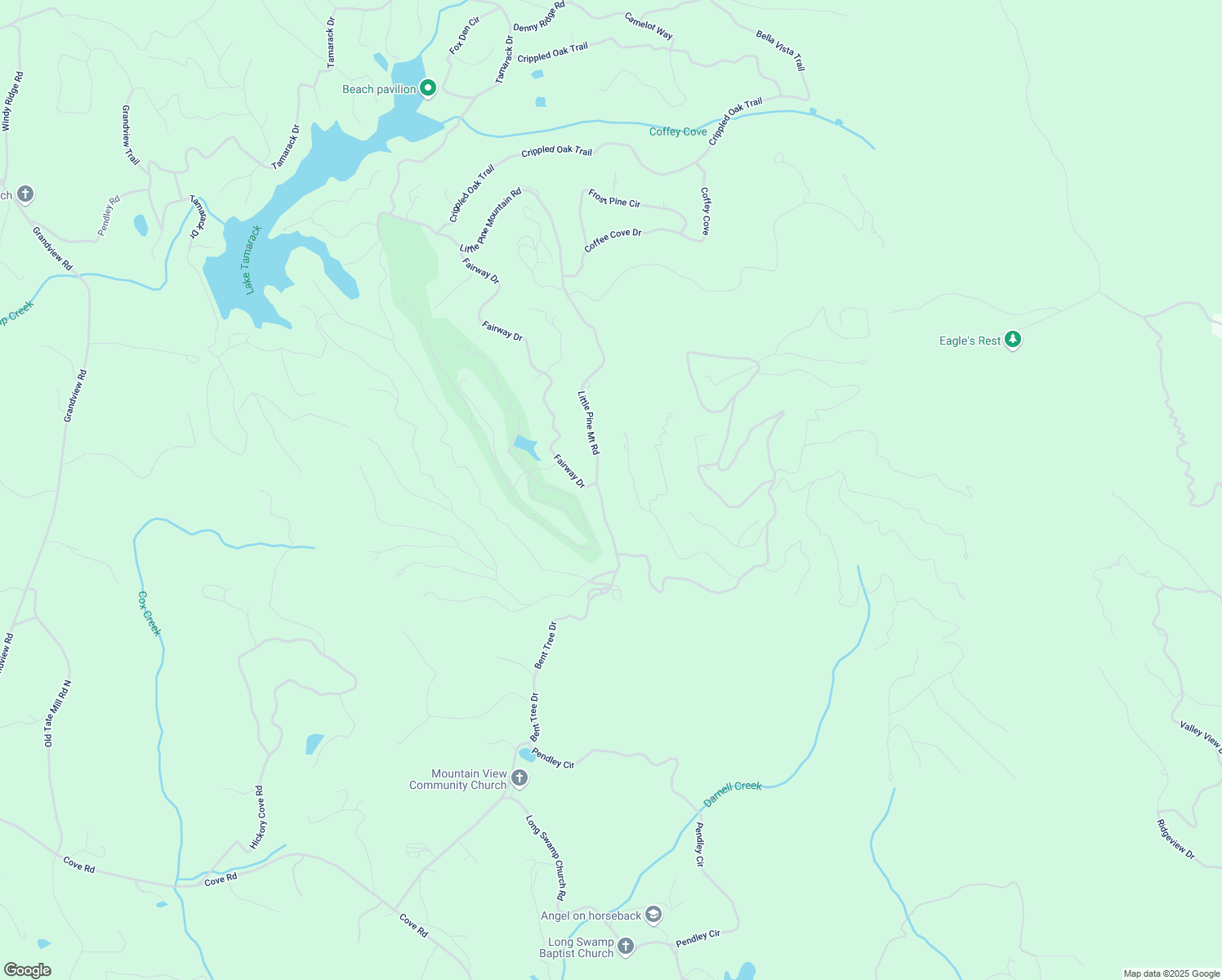 map of restaurants, bars, coffee shops, grocery stores, and more near 334 Little Pine Mountain Road in Jasper