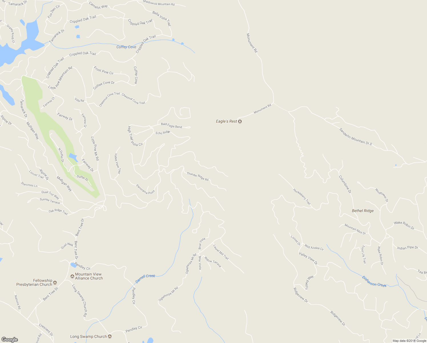 map of restaurants, bars, coffee shops, grocery stores, and more near 482 Cutthroat Ridge Road in Big Canoe