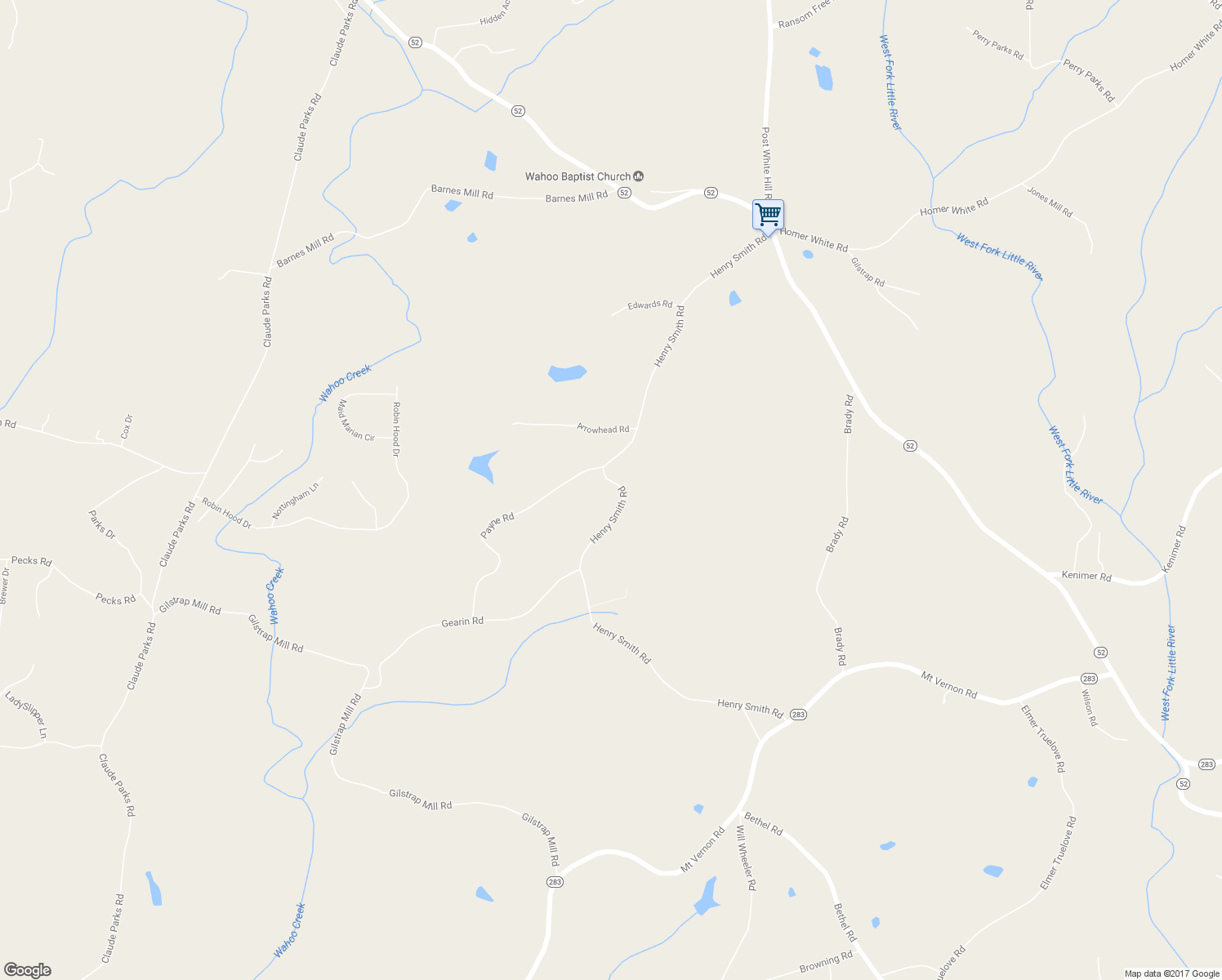 map of restaurants, bars, coffee shops, grocery stores, and more near 6389 Henry Smith Road in Murrayville