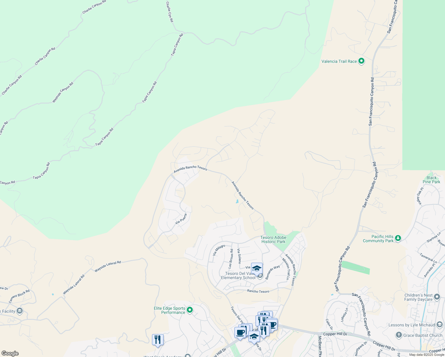 map of restaurants, bars, coffee shops, grocery stores, and more near in Los Angeles County