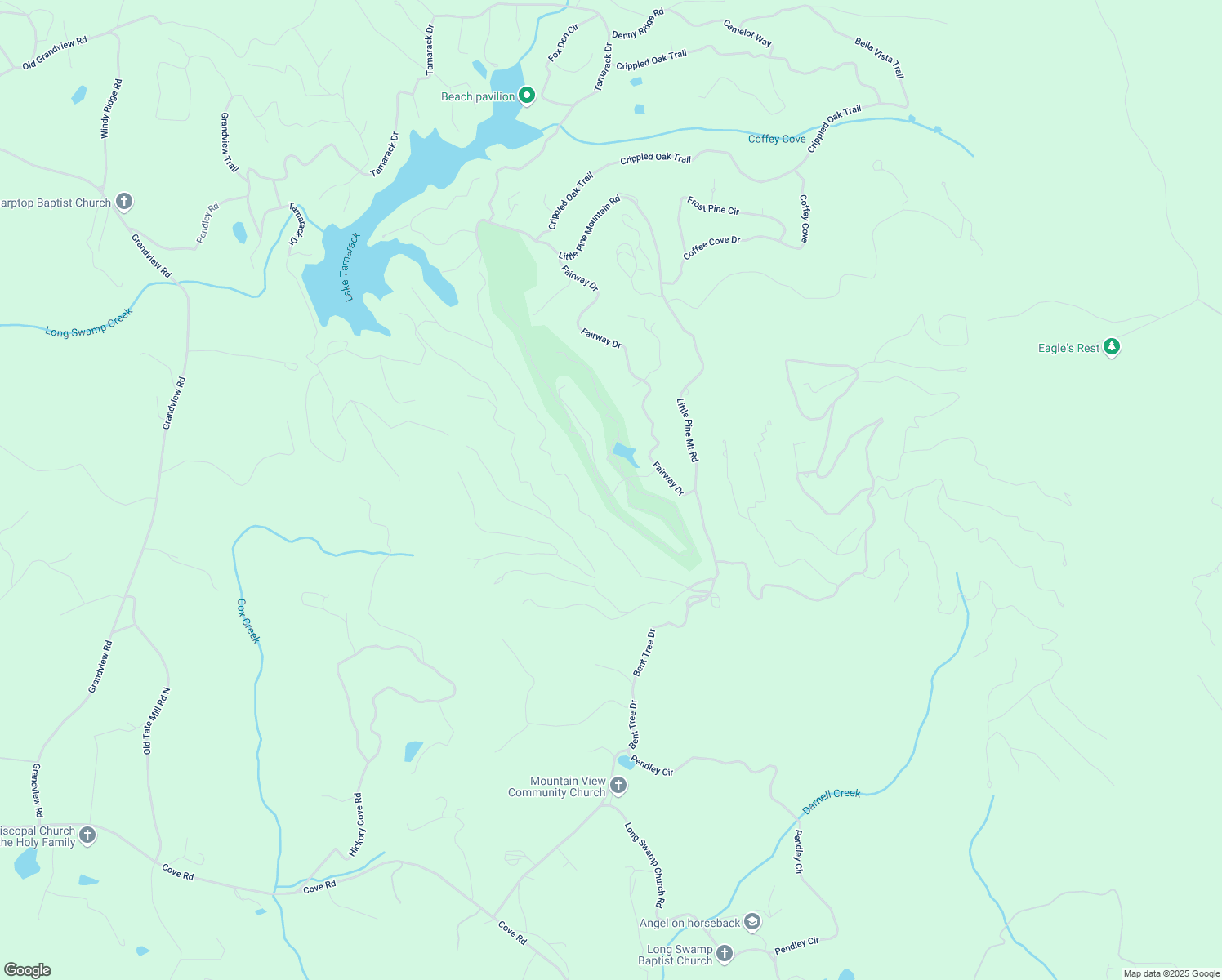 map of restaurants, bars, coffee shops, grocery stores, and more near 832 North Duffer Drive in Jasper
