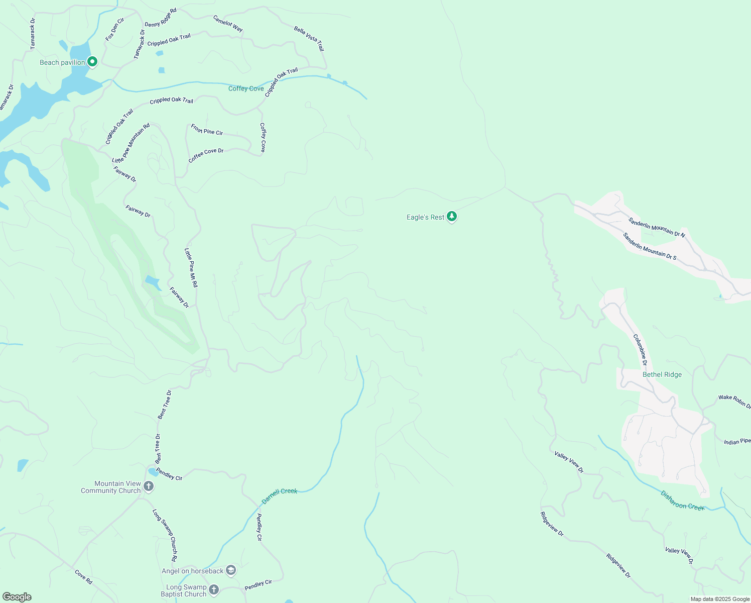 map of restaurants, bars, coffee shops, grocery stores, and more near 360 Cutthroat Ridge Road in Jasper