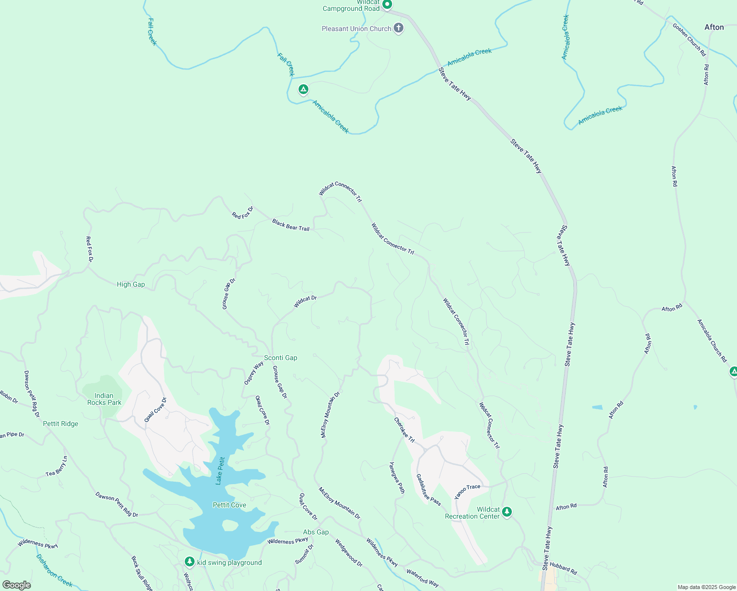 map of restaurants, bars, coffee shops, grocery stores, and more near 2107 McElroy Mountain Drive in Dawsonville