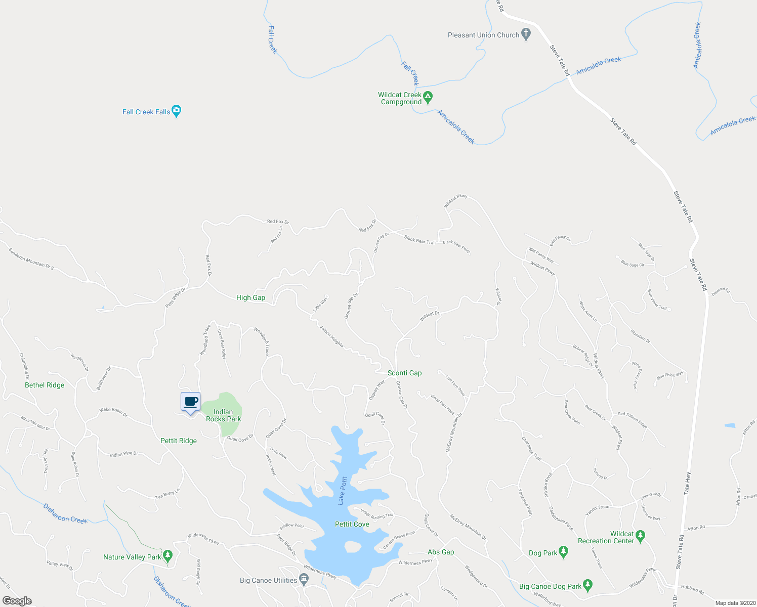 map of restaurants, bars, coffee shops, grocery stores, and more near 226 Crested Fern Lane in Jasper