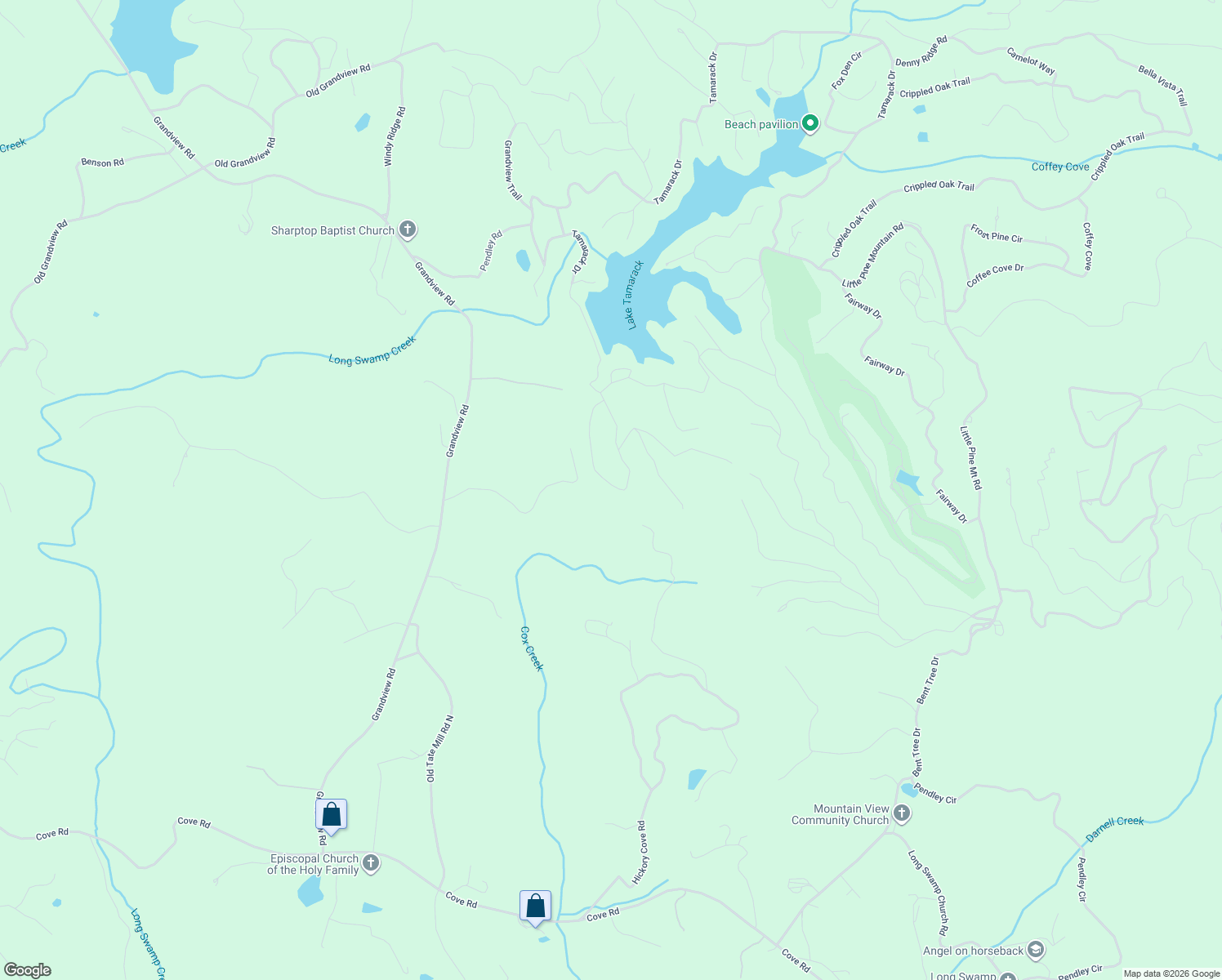 map of restaurants, bars, coffee shops, grocery stores, and more near 232 Sunset Court in Big Canoe