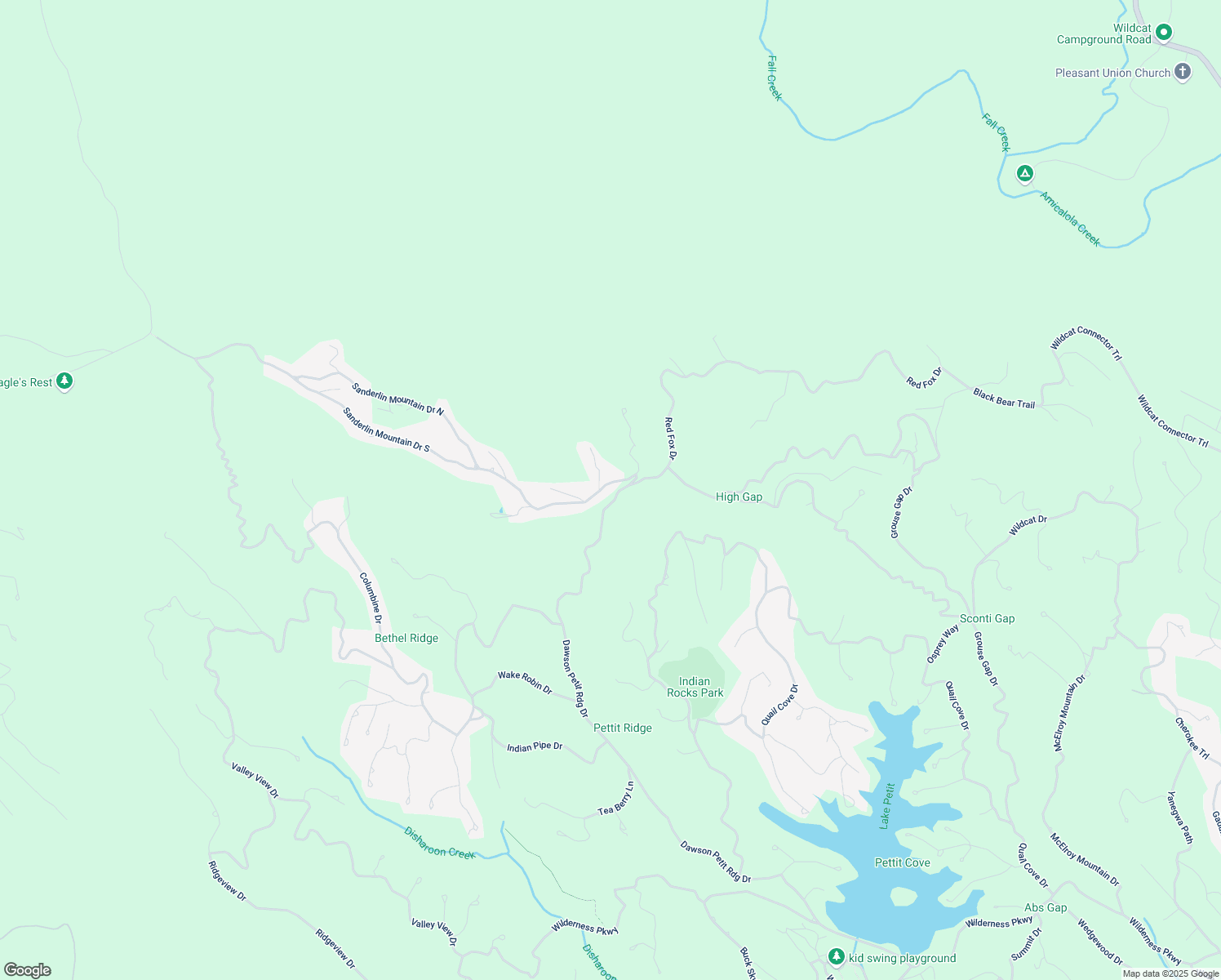 map of restaurants, bars, coffee shops, grocery stores, and more near 424 Sanderlin Mountain Drive in Dawsonville