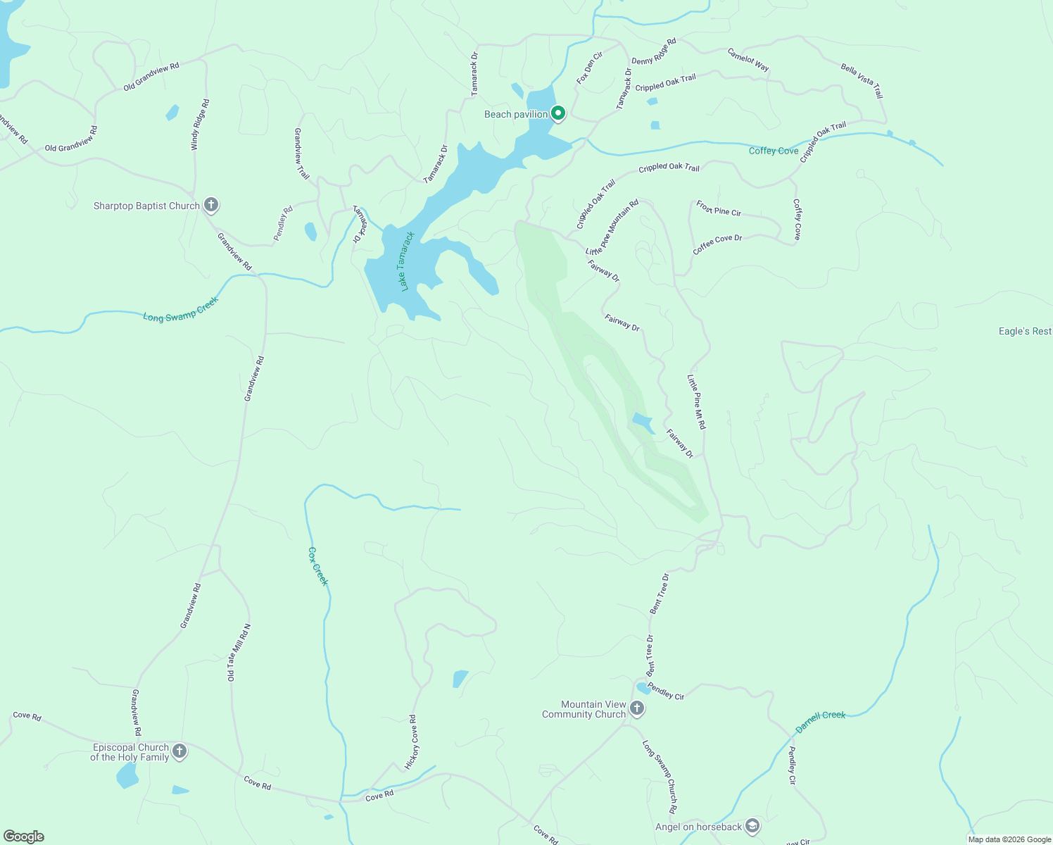 map of restaurants, bars, coffee shops, grocery stores, and more near 300 Locust Trail in Jasper