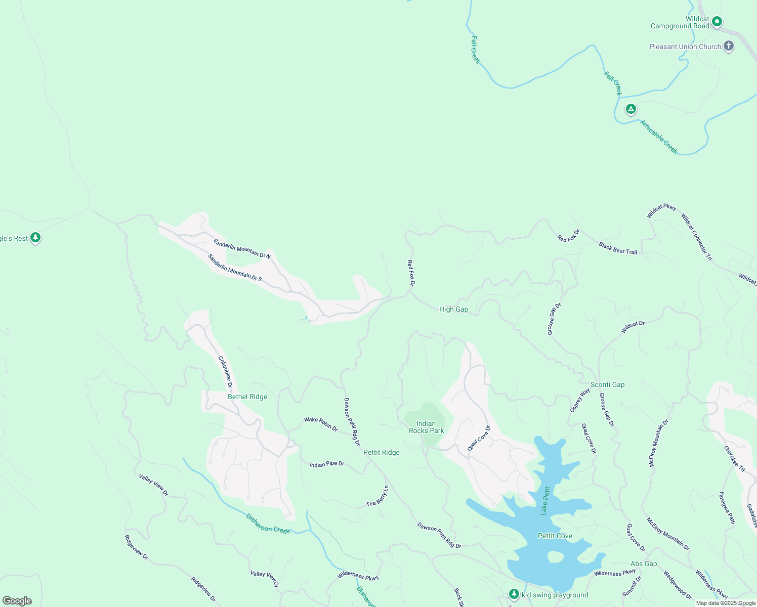 map of restaurants, bars, coffee shops, grocery stores, and more near 276 Sanderlin Mountain Drive in Dawsonville