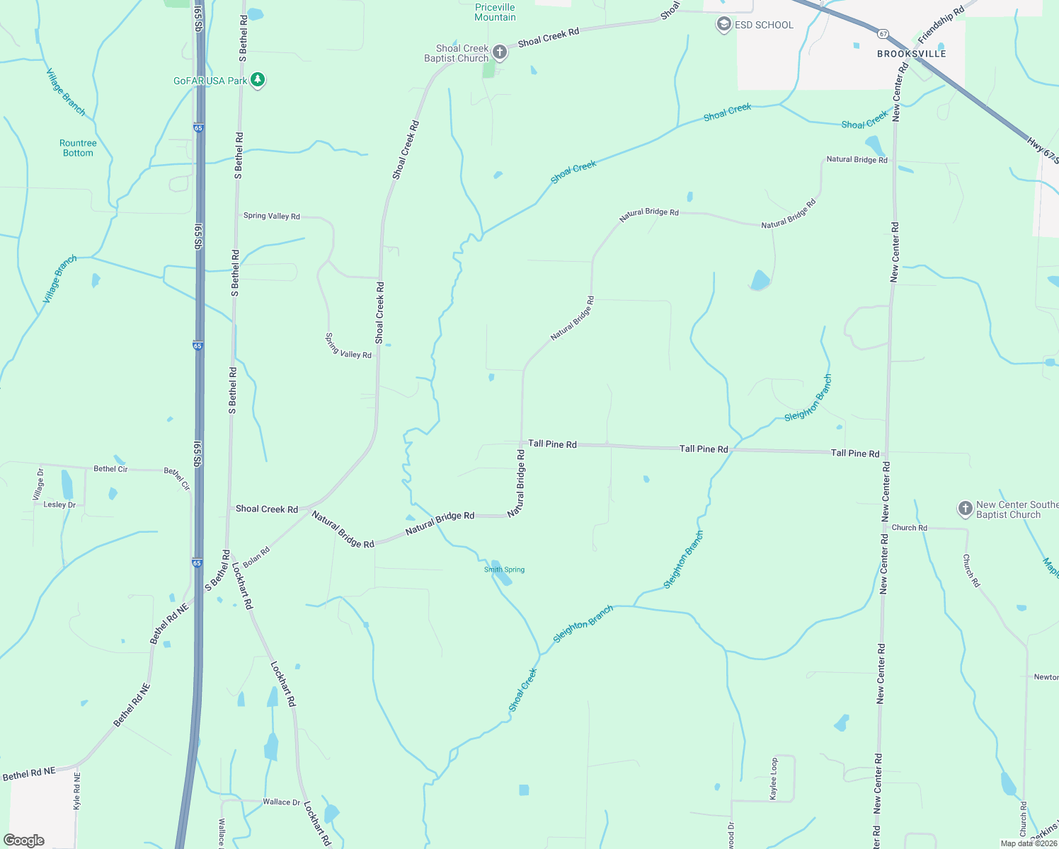 map of restaurants, bars, coffee shops, grocery stores, and more near 8 Tall Pine Road in Hartselle