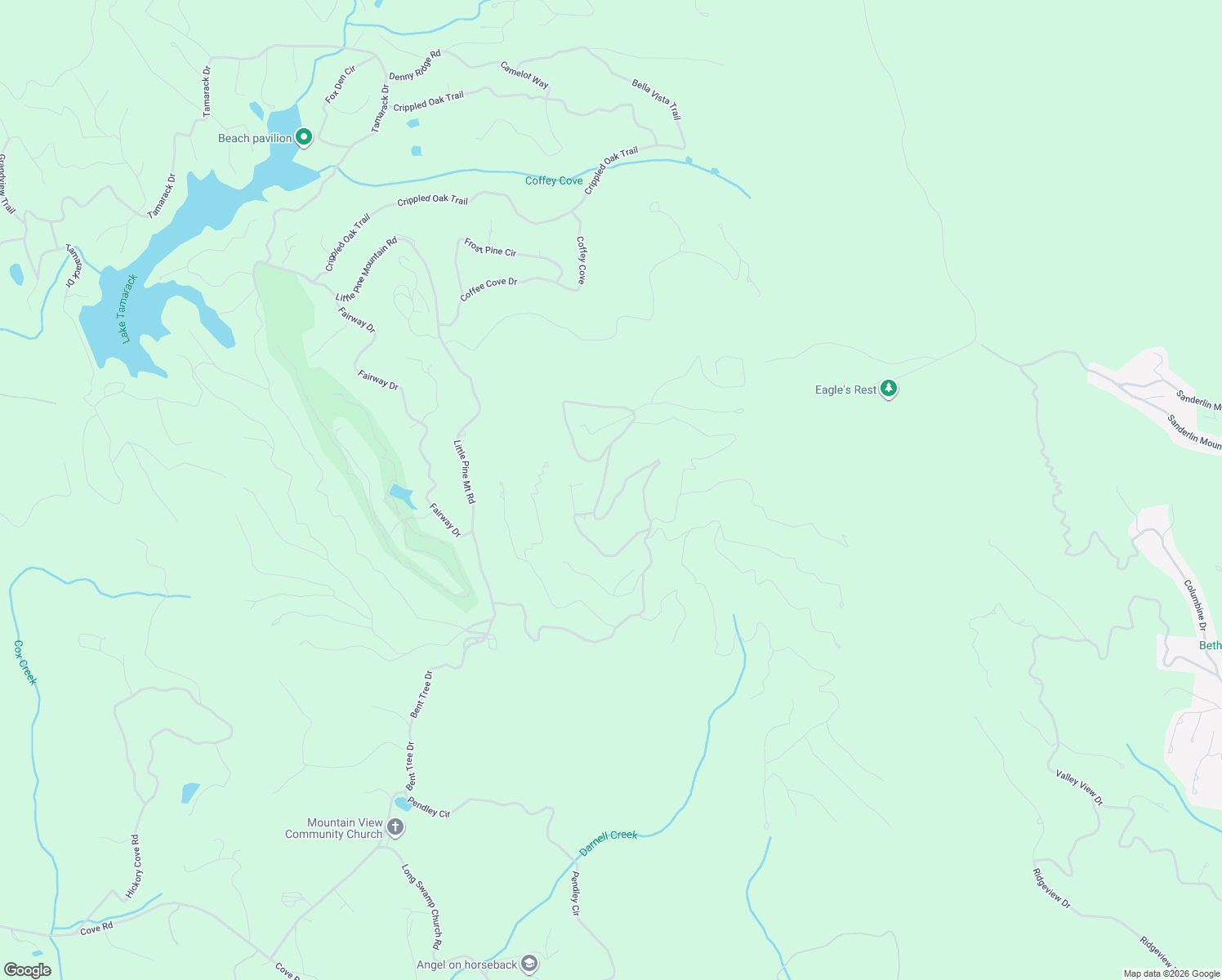 map of restaurants, bars, coffee shops, grocery stores, and more near 362 Little Hendricks Mountain Road in Jasper