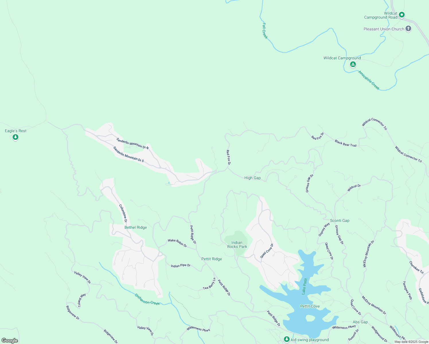 map of restaurants, bars, coffee shops, grocery stores, and more near 21 Sanderlin Mountain Drive South in Big Canoe