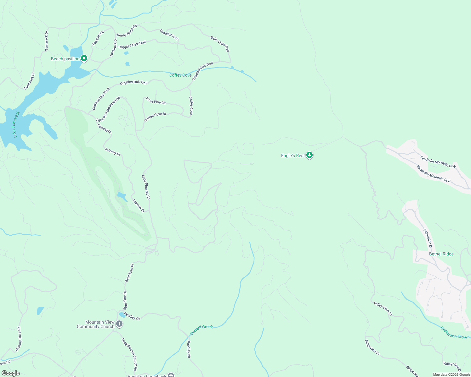 map of restaurants, bars, coffee shops, grocery stores, and more near 262 Echo Ridge in Jasper