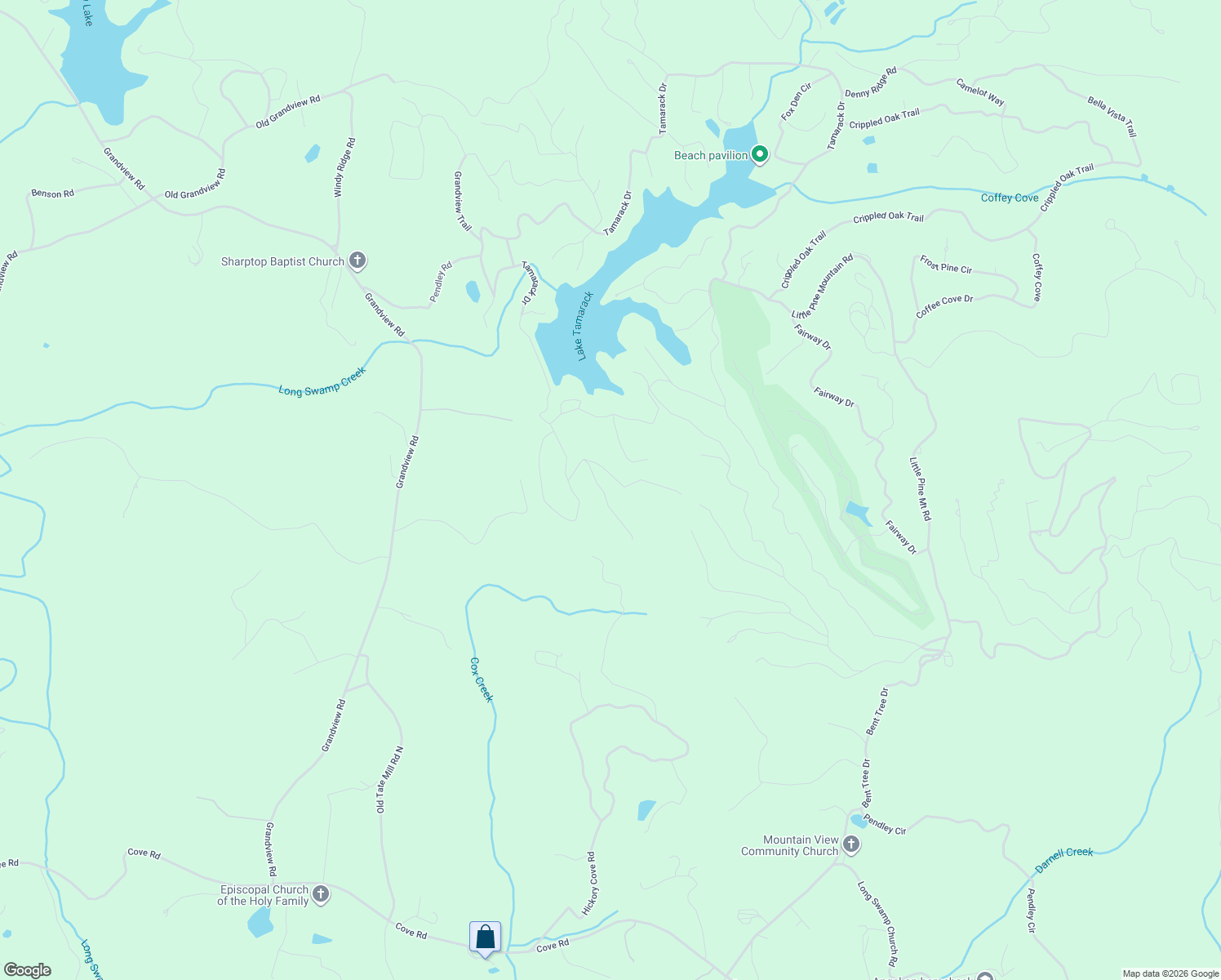 map of restaurants, bars, coffee shops, grocery stores, and more near 133 Stone Ridge Court in Jasper