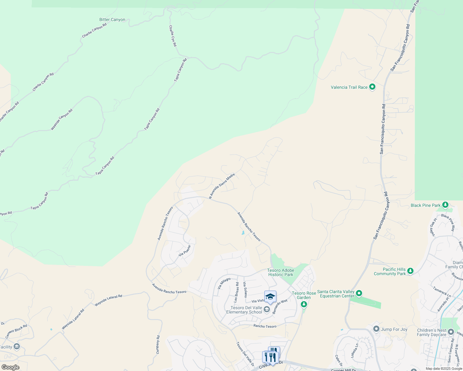 map of restaurants, bars, coffee shops, grocery stores, and more near in Los Angeles County