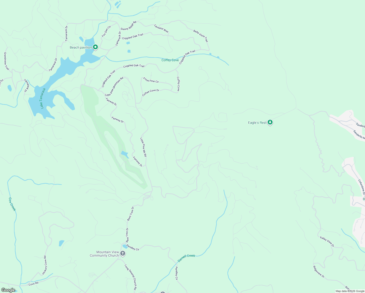 map of restaurants, bars, coffee shops, grocery stores, and more near 1334 Little Hendricks Mountain Road in Jasper