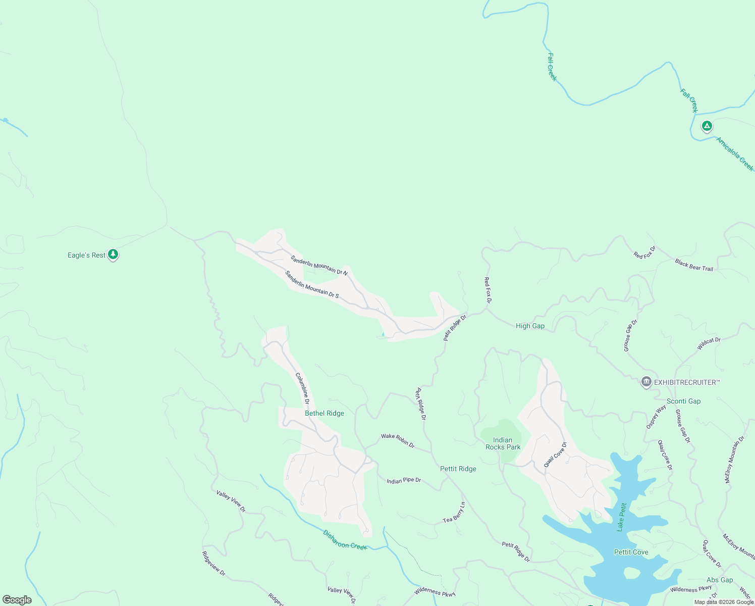 map of restaurants, bars, coffee shops, grocery stores, and more near 5043 Foxclaw Knoll in Dawsonville