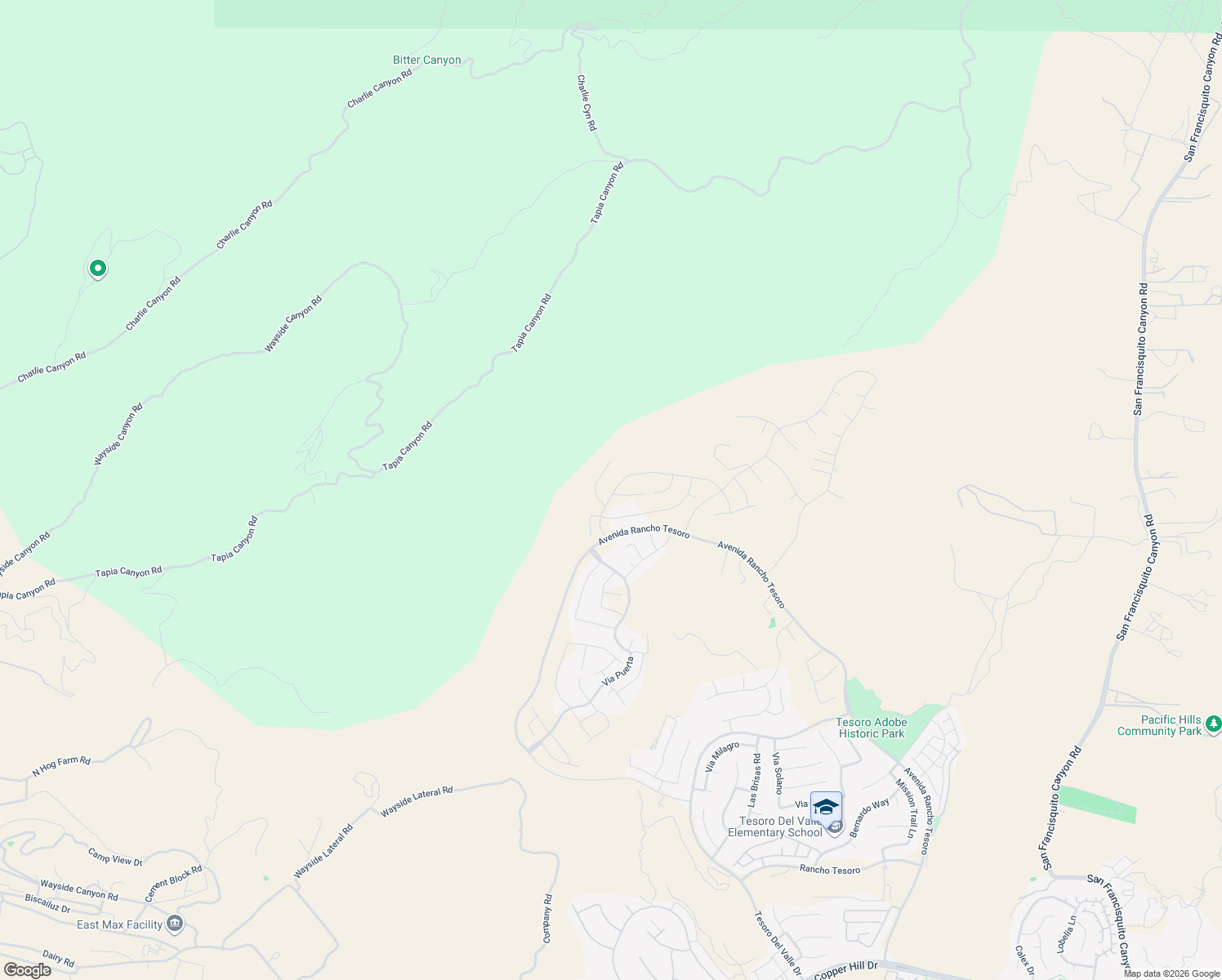 map of restaurants, bars, coffee shops, grocery stores, and more near 24431 Camino Oceano in Santa Clarita