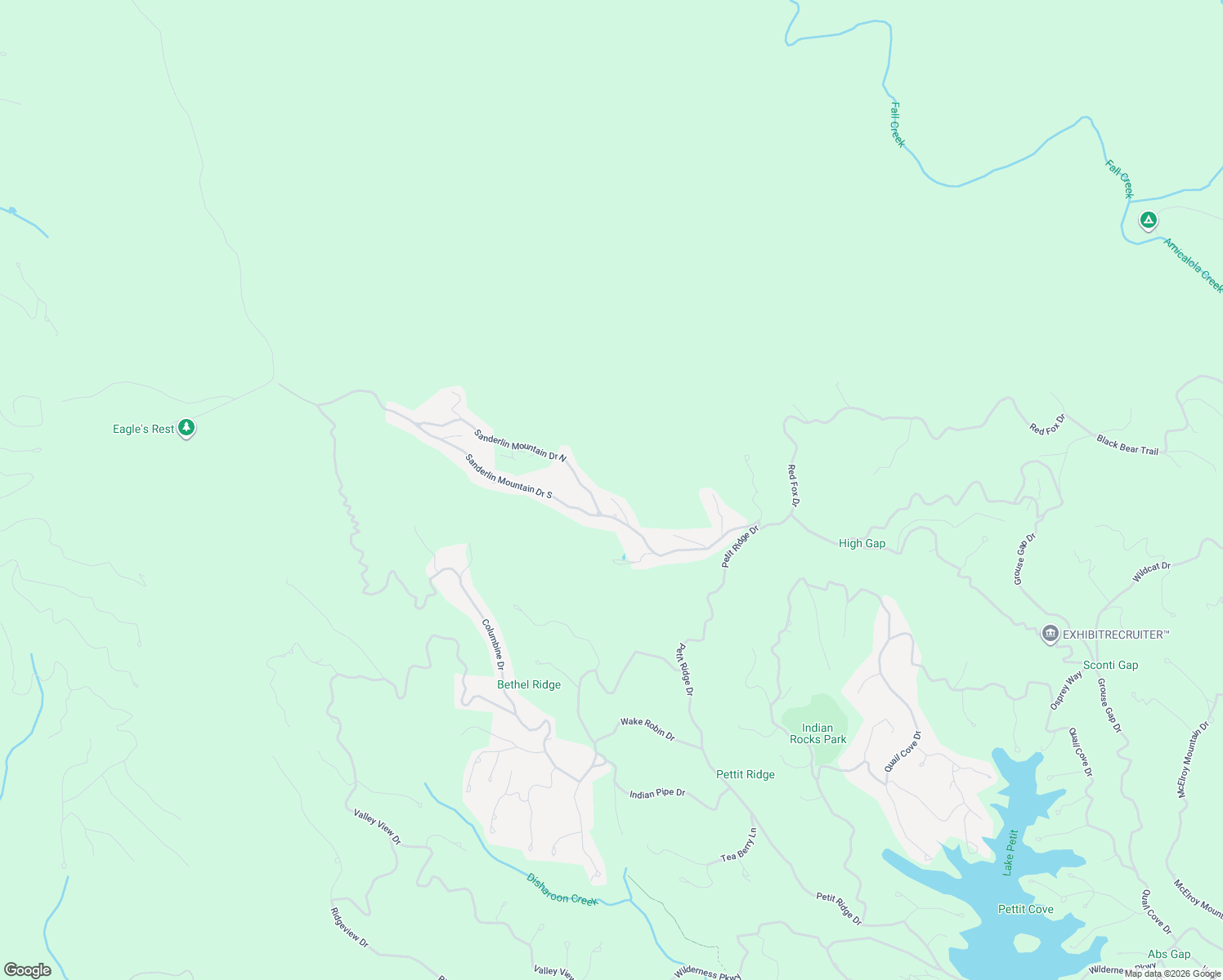 map of restaurants, bars, coffee shops, grocery stores, and more near 5043 Foxclaw Knoll in Dawsonville
