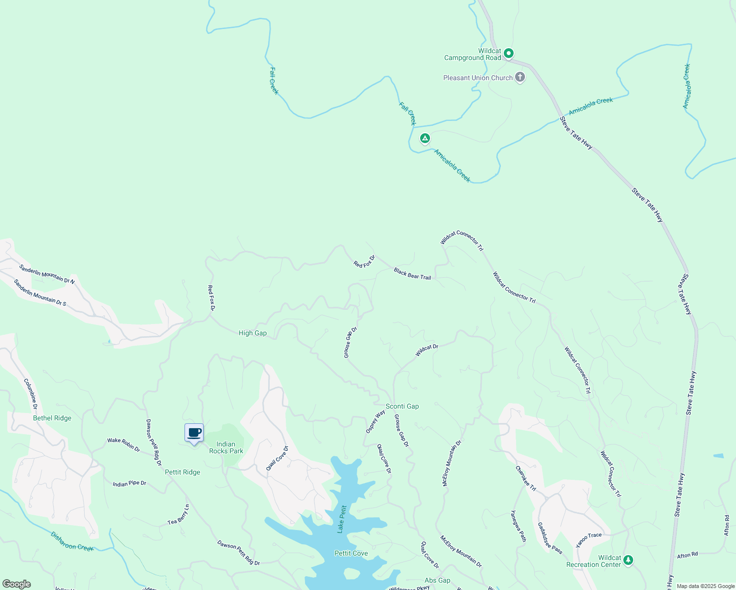 map of restaurants, bars, coffee shops, grocery stores, and more near 1012 Wild Turkey Bluff in Dawsonville