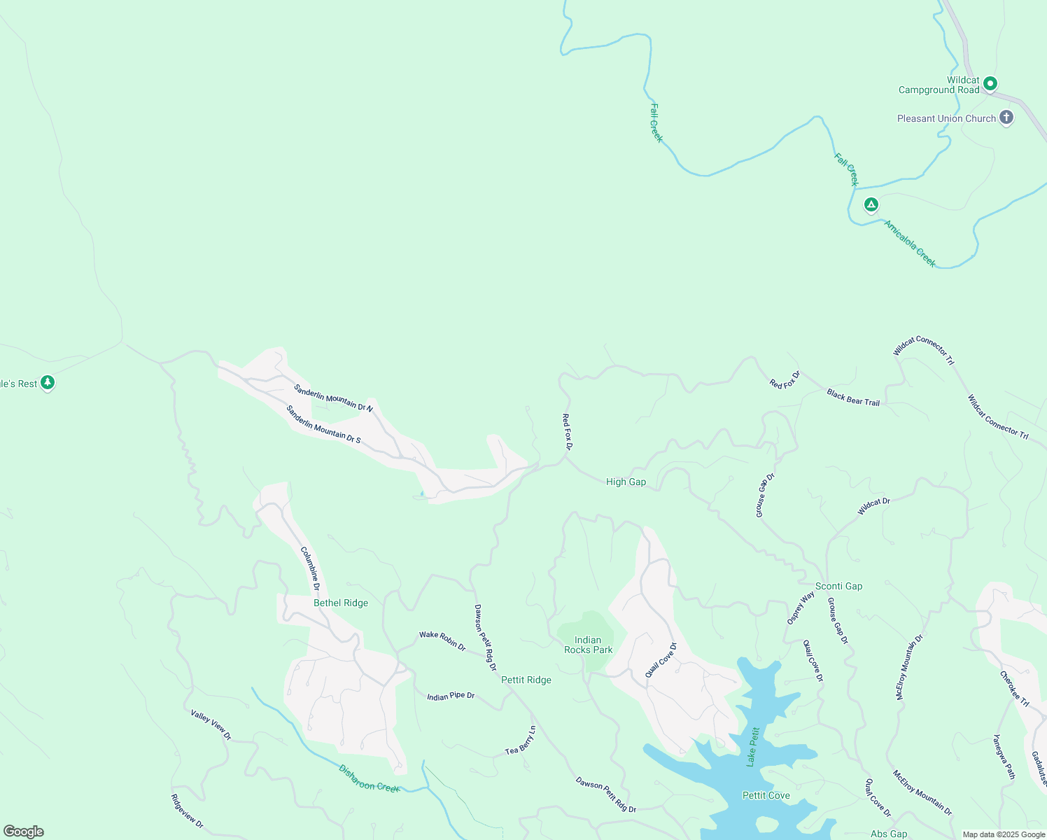 map of restaurants, bars, coffee shops, grocery stores, and more near 175 Bear Cub Ridge in Jasper