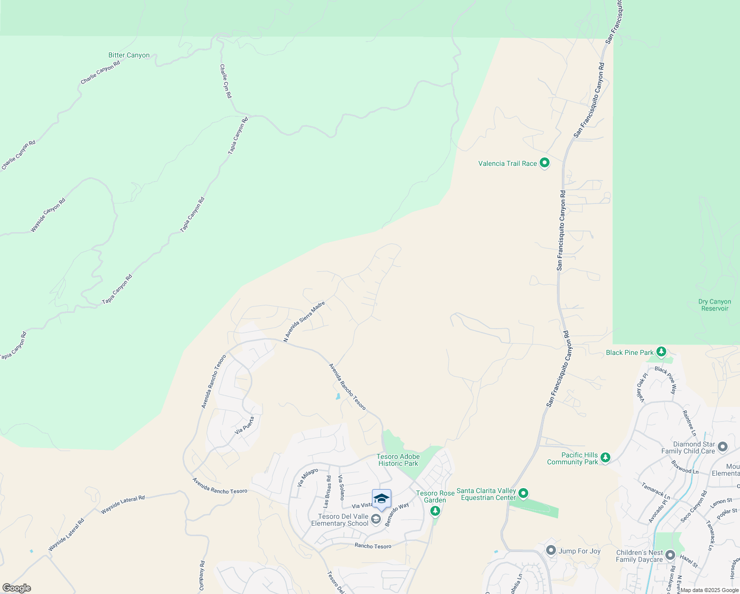 map of restaurants, bars, coffee shops, grocery stores, and more near 24158 West Corte Ala in Santa Clarita